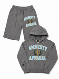 Gray/Light Blue Chenille Short Set